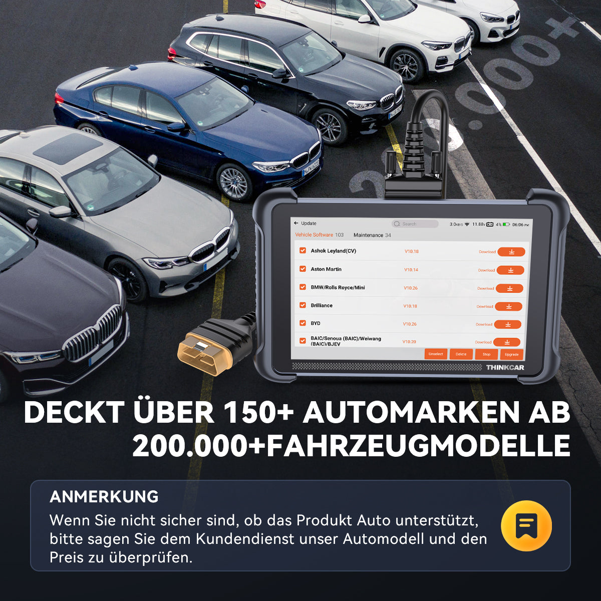 THINKCAR 689 DECKT MEHR ALS 150 AUTOMARKEN UND MEHR ALS 200.000 FAHRZEUGMODELLE AB