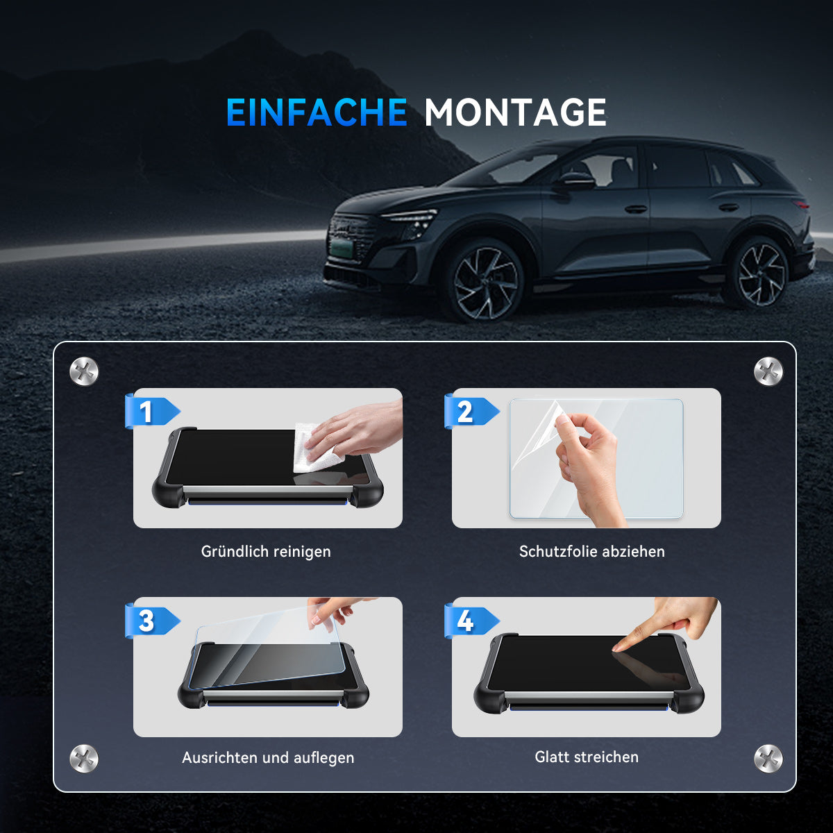 SCHUTZFOLIE AUS GEHÄRTETEM GLAS FÜR MUCAR 892BT