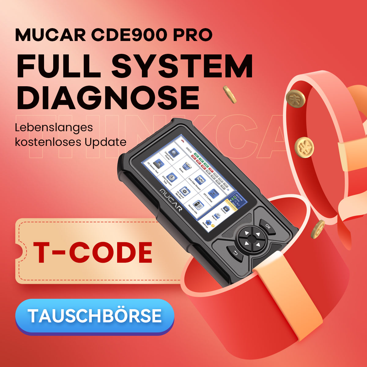 MUCAR CDE900 PRO T-CODE All-System-Diagnose für alle Fahrzeuge