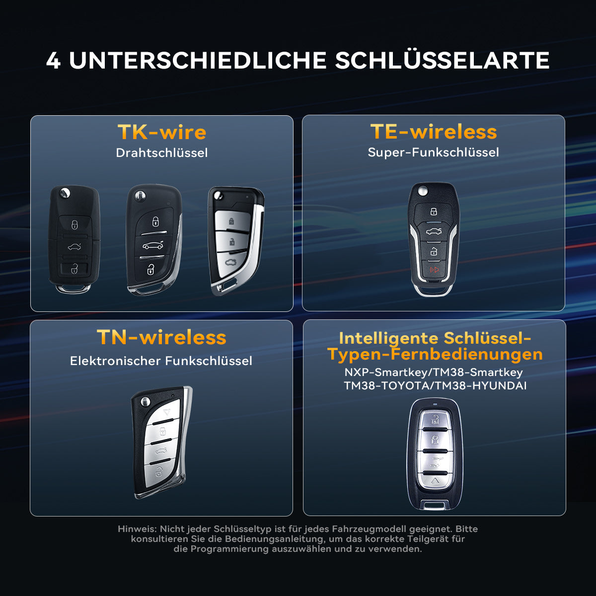 THINKCAR TKEY101 Universelles Autoschlüssel-Programmiergerät mit 6 Funk-Schlüsseln